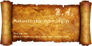 Makoviczky Adorján névjegykártya